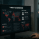 Cyber threat intelligence dashboard showing threat indicators, attacker profiles, and real-time security insights.