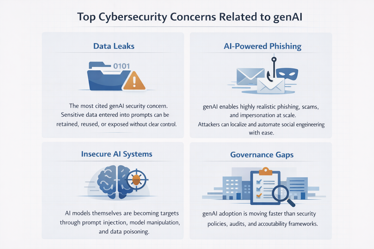 Infographic top cybersecurity concerns related ai