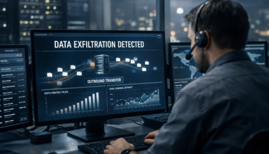 Cybersecurity analyst detects data breach