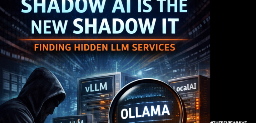 Shadow AI LLM services running on enterprise networks, showing hidden AI servers and unsecured access risks