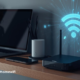 Home Wi-Fi router securely connecting multiple devices in a modern household network environment.