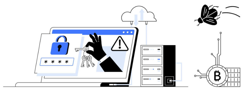 Cybersecurity dashboard illustrating a brute-force attack against password manager accounts.