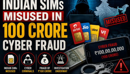 Indian SIMs Misused in 100 crore Cyber Fraud