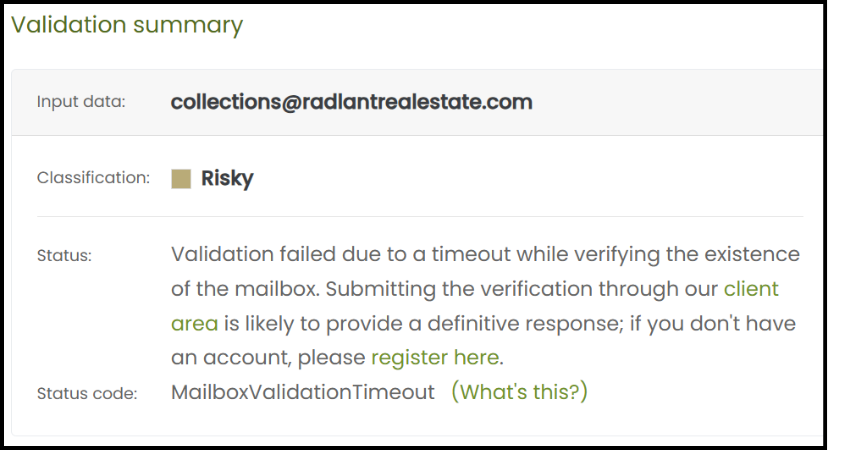 Email validation of the reply address