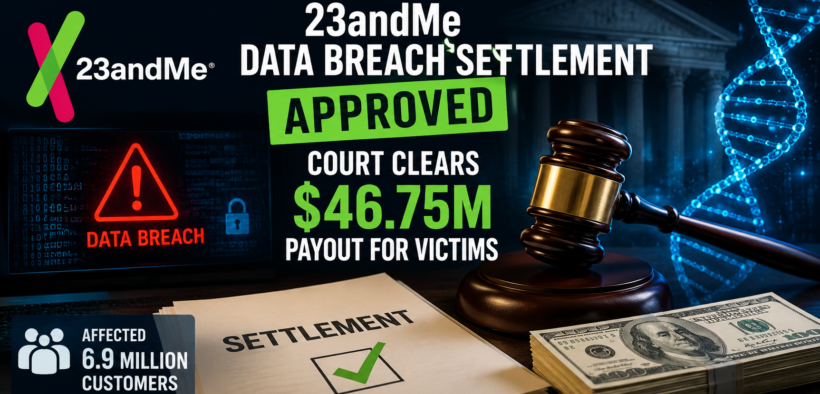 Court approves $46.75 million 23andMe data breach settlement for millions of victims affected by the 2023 cyberattack.