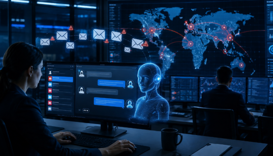 ScamBuster AI collecting threat intelligence from phishing emails using artificial intelligence.